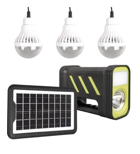 Powermaster GD-12 Solar Panelli 3 Ampullü Solar Güneş Enerjili Işıldak Fener Kamp Lambası Aydınlatma