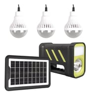 Powermaster GD-12 Solar Panelli 3 Ampullü Solar Güneş Enerjili Işıldak Fener Kamp Lambası Aydınlatma