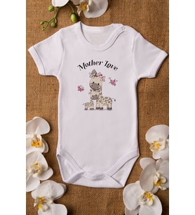Mother Love Anne Ve Yavru Zürafa Organik Baskılı