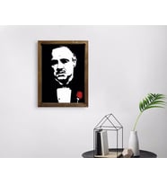 BK Home Godfather Baba Tasarımlı Doğal Masif Ahşap Çerçeveli Tablo 45x65cm-20