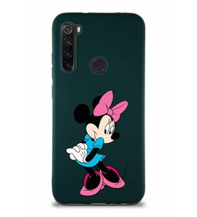 Xiaomi Redmi Note 8 Soft Premier Kapak Minnie Mouse-F Tasarımlı Silikon Kılıf - Yeşil (Şeffaf)