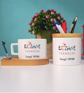 Eczane Teknikeri Kupa Bardak Kısa ve Kalemlik