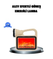 Alev Efektli Solar Lamba COB Işıklı Taşınabilir Bahçe Kamp Aydınlatma