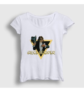 Presmono Kadın Beyaz Welcome Alice Cooper T-Shirt 500508tt (Beyaz)