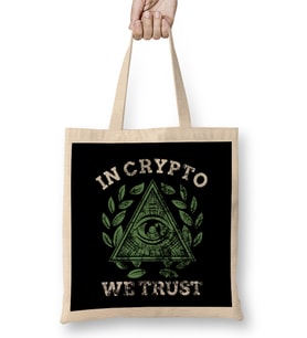 In Crypto We Trust Bitcoin Cryptocurrency Trading Bez Çanta Uzun Saplı