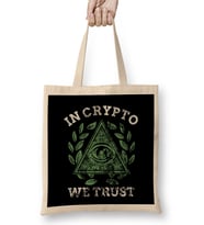 In Crypto We Trust Bitcoin Cryptocurrency Trading Bez Çanta Uzun Saplı