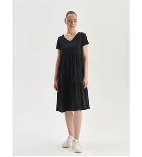 LCW Comfort Siyah V Yaka Elbise