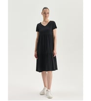 LCW Comfort Siyah V Yaka Elbise