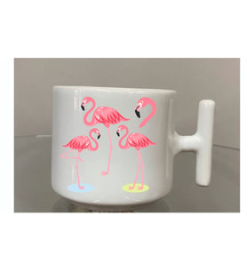 Flamingo Görselli Latte Fincanı