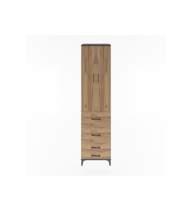 Hyperion Dolap 4 Raflı 4 Çekmeceli 2 Kapaklı 60x44x243 Antrasit-Çam
