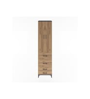 Hyperion Dolap 4 Raflı 4 Çekmeceli 2 Kapaklı 60x44x243 Antrasit-Çam