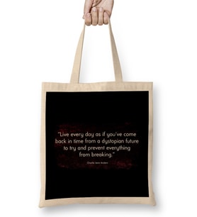 Dystopian Live Your Life To Prevent From Breaking Quote Bez Çanta Uzun Saplı