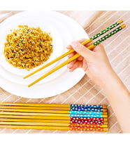 Pratik 2'li Desenli Yıkanabilir Kore Çin Bambu Chopsticks Yemek Çubuğu desenli Bambu Chopstick