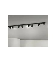 Modern Siyah Metal 150 cm GU10 LED Spot Avize Sekizli 8 liHareketli Başlık Tasarruflu Tavan Avize