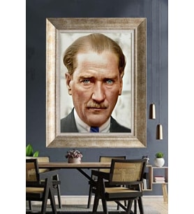 Gümüş Çerçeveli Atatürk Tablo za282