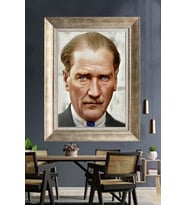 Gümüş Çerçeveli Atatürk Tablo za282