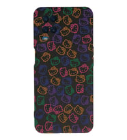 Oppo A16 Uyumlu Lansman Kılıf Hello Kitty Tasarımlı İçi Kadife Kapak-Siyah (Şeffaf)