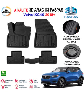 Volvo XC40 3D Paspas Havuzlu Pro 2018 Sonrası