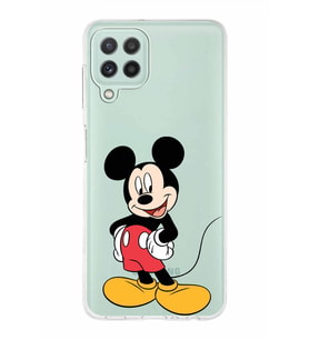 Samsung Galaxy A22  Kapak Mickey Mouse Tasarımlı Şeffaf Silikon Kılıf