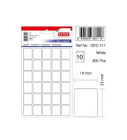 Tanex Ofis Etiketi Poşetli 19x23 MM Beyaz (10 Lu Paket) (Karışık)