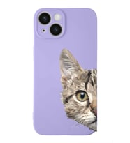 Apple iPhone 14  Lansman Kılıf Catface  Tasarımlı Altı Kapalı İçi Kadife Kaplı  Kapak (Şeffaf)
