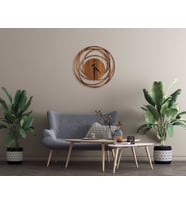 BK Home Dekoratif 45cm Ahşap Duvar Saati-17 (Beyaz)