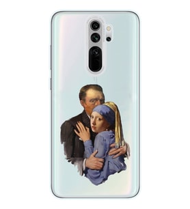 Redmi Note 8 Pro Uyumlu Van Gogh & İnci Küpeli Kız Tasarımlı Şeffaf Telefon Kılıfı