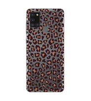 Samsung Galaxy A21S Uyumlu Leopar Desenli Şeffaf Telefon Kılıfı