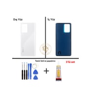 Redmi Note 12 Pro Plus 5G - Lenssiz Beyaz Uyumlu Arka Kapak + Yapıştırıcı ve Vida Seti