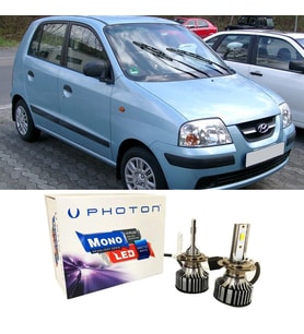 Hyundai Atos Led Xenon Uzun + Kısa Far Ampulü H4 Mono Yeni Seri Beyaz