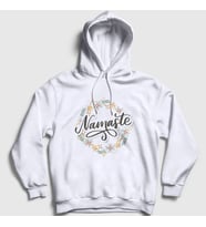 Presmono Unisex Beyaz Namaste Meditasyon Hediye Yoga Kapüşonlu Sweatshirt 512787tt