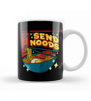 Funny Send Noods Pun Anime Gamer Ramen Kawaii Kupa Bardak Porselen