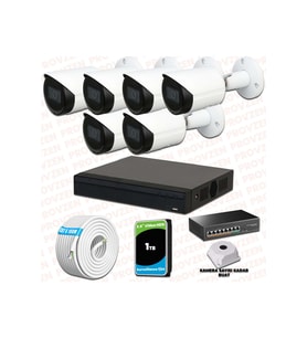 Provzen Dahua 6 Kameralı IP 1080P Gece Görüşlü Güvenlik Kamerası