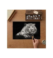 Beyaz Kaplan Tasarımı 240 parça Ahşap Puzzle Ahşap Kutuda MP04942