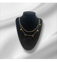 YILDIZ DESENLİ GOLD RENK PASLANMAZ ÇELİK KOLYE - HEDİYE -