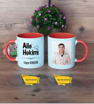 Aile Hekimi Kupa Bardak Turuncu Fotoğraflı Tıp Bayramı Hediyesi