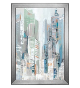 Soyut Şekiller Motifli Kanvas Tablo 80 x 110 cm Silver Çerçeve