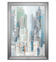 Soyut Şekiller Motifli Kanvas Tablo 80 x 110 cm Silver Çerçeve