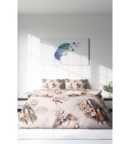 Çift Kişilik ( Lastikli Çarşaflı ) %100 Pamuk Saten Nevresim Takımı Parrot Land