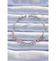 Pirinç Vip Seri Gümüş Renk Pembe Zirkon Taşlı Bileklik (Karışık)