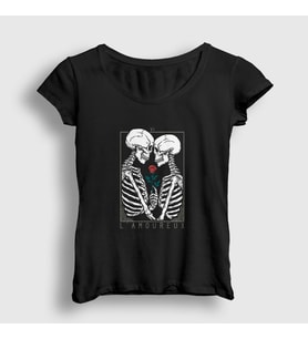 Presmono Kadın Siyah L Amoureux V2 The Lovers T-Shirt 350678tt