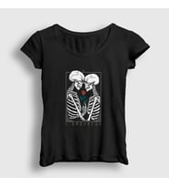 Presmono Kadın Siyah L Amoureux V2 The Lovers T-Shirt 350678tt