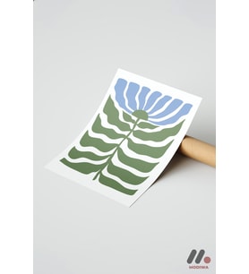 Yeşil Yaprak Grafik, Çerçevesiz Yüksek Kalite Duvar Afişi - Ev Dekorasyonu