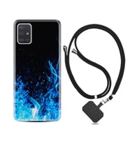 Samsung a71 A72 A73 A7 A9 2018 C7 C9 Kılıf Boyun Askılı Silikon Blue Fire 1678