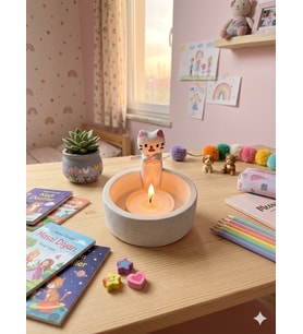 Mumelia Candles Renkli Patiler – Doğal Soya Taştozu Kedi Tasarım Mum - Tealight