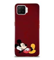 Oppo A73 Soft Premier Kapak Mickey Mouse-F Tasarımlı Silikon Kılıf - Mürdüm (Şeffaf)