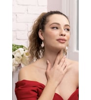 Alessandra 925 Ayar Gümüş Kolye ve Küpe Seti