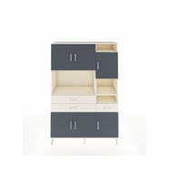 Hyperion Dolap 10 Raflı 3 Çekmeceli 6 Kapaklı 132x44x195 Aytaşı-Antrasit/Aytaşı