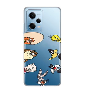 Redmi Note 12 Pro 5G Uyumlu Bugs Bunny Tüm Karakterler Tasarımlı Şeffaf Telefon Kılıfı