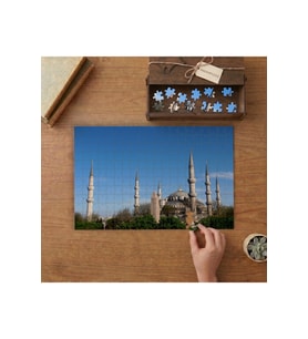 Sultanahmet Camii İstanbul Tasarımı 240 parça Ahşap Puzzle Ahşap Kutuda MP08834